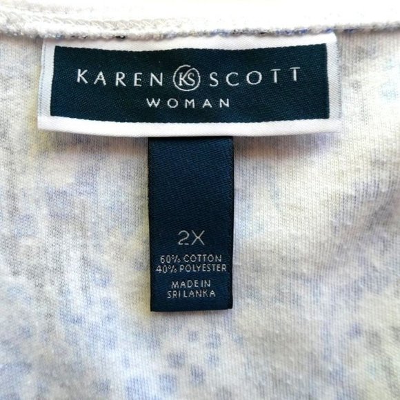 Karen Scott Geo Print Top 2XL - Picture 7 of 7